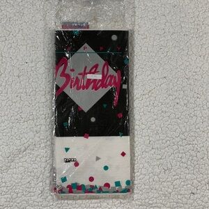 Vintage 1990's paper art Happy Birthday extra-large table cover